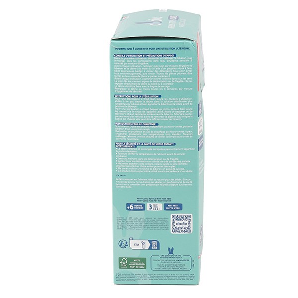 Dodie Biberon Tétine plate débit rapide 330 ml