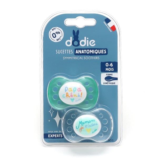 Dodie Duo sucette anatomique silicone 0-6 mois