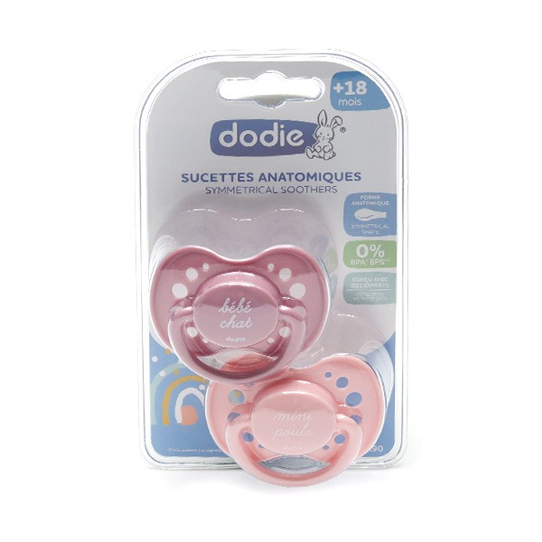 Dodie Sucette anatomique silicone +18 mois Girl Power