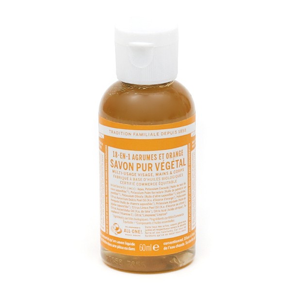 Dr Bronner’s Savon liquide Agrumes et orange Multi usages 18 en 1