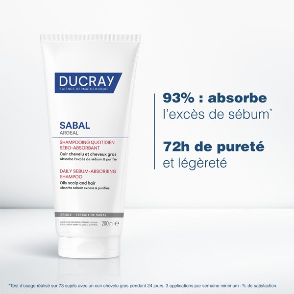 Ducray Sabal Argeal shampooing quotidien sébo absorbant