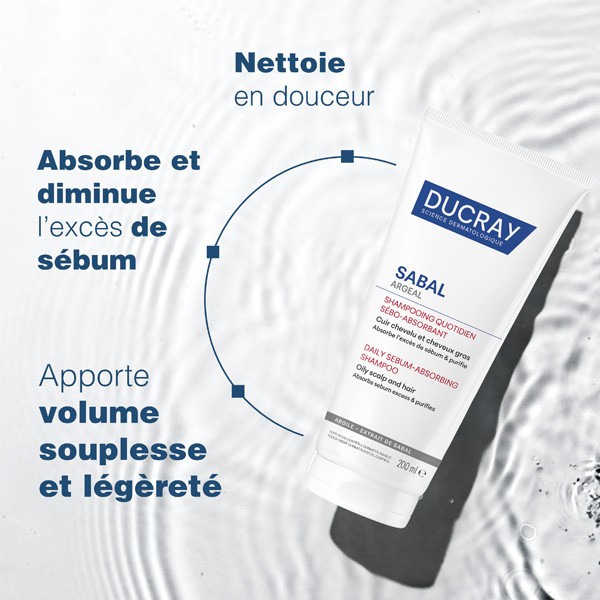 Ducray Sabal Argeal shampooing quotidien sébo absorbant