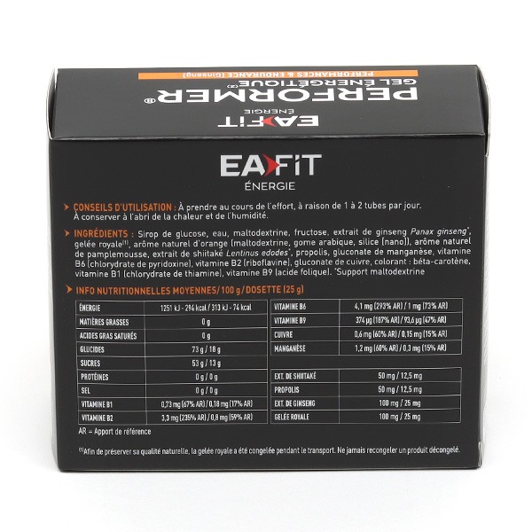 Eafit Performer gel énergétique orange dosettes