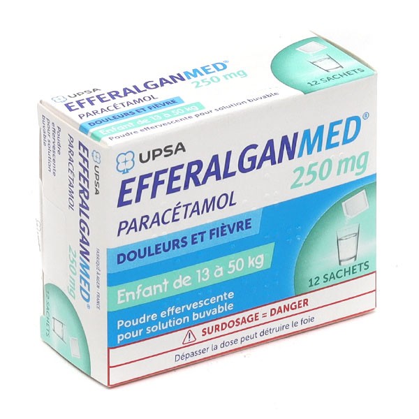 Efferalgan 250 mg poudre effervescente sachets