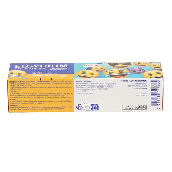 Elgydium Emoji Gel dentifrice junior Tutti Frutti