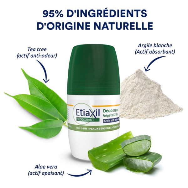 Etiaxil déodorant végétal 24 h Bio rollon Sans alcool A la sauge