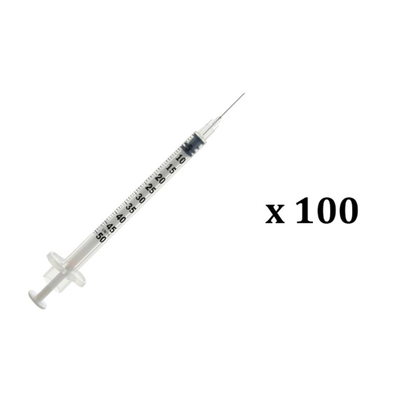 Seringue à insuline avec aiguille 29 G x 100 - Contenance : 0,5 ml