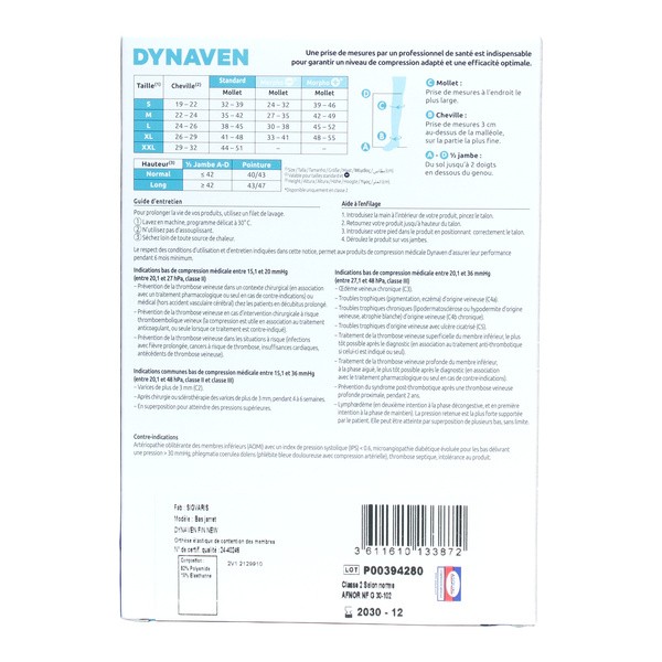 Sigvaris Dynaven Chaussettes de contention Pieds ouverts Homme classe 2