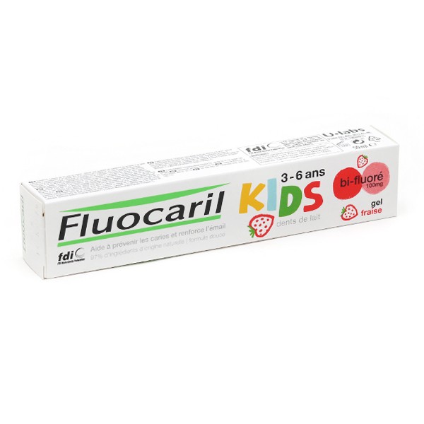 Fluocaril Kids gel dentifrice bifluoré Fraise
