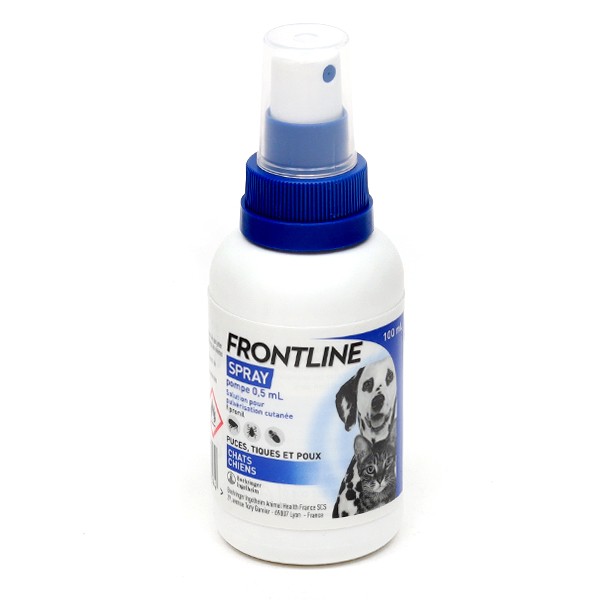 Frontline spray 250 ml - Traitement contre les puces, les tiques et les  poux pour chats et chiens Frontline