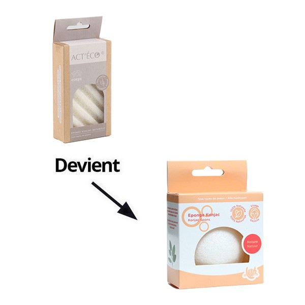 Eponge konjac 100% naturelle