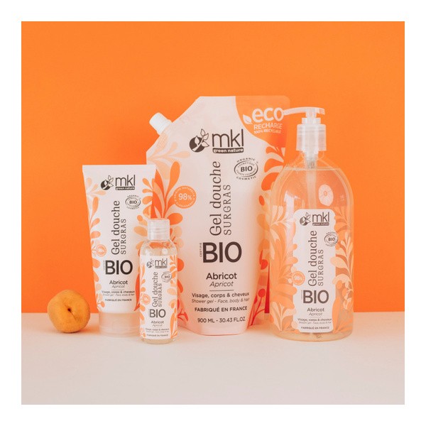 MKL gel douche surgras Abricot bio
