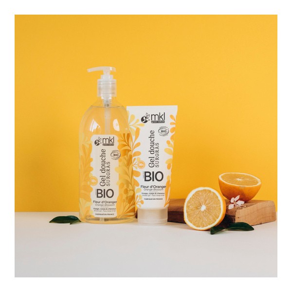 MKL gel douche surgras Fleur d'Oranger bio
