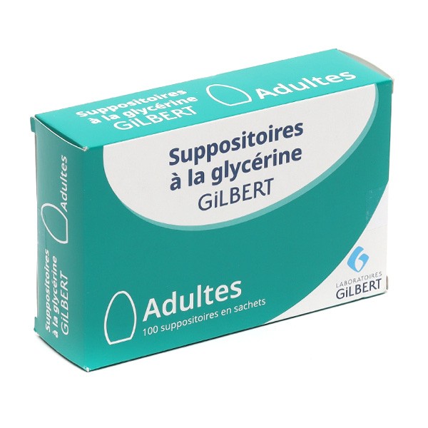 Suppositoire à la glycérine pour adulte Gilbert - Constipation - Laxatif