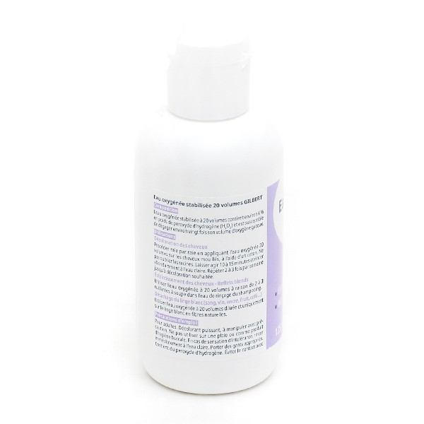 Gilbert Eau oxygénée 20 volumes Décoloration cheveux Linge blanc
