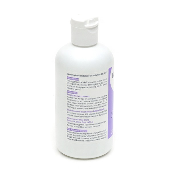 Gilbert Eau oxygénée 20 volumes Décoloration cheveux Linge blanc