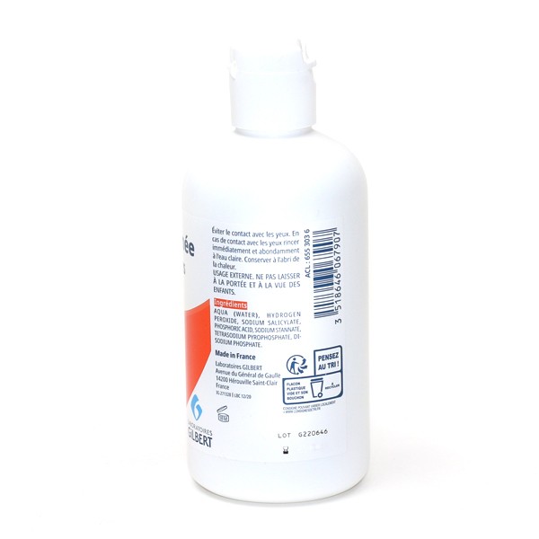 Eau oxygénée 30 volumes Gilbert Décoloration du linge et des cheveux