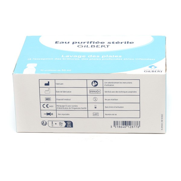 Gilbert Eau purifiée stérile unidoses