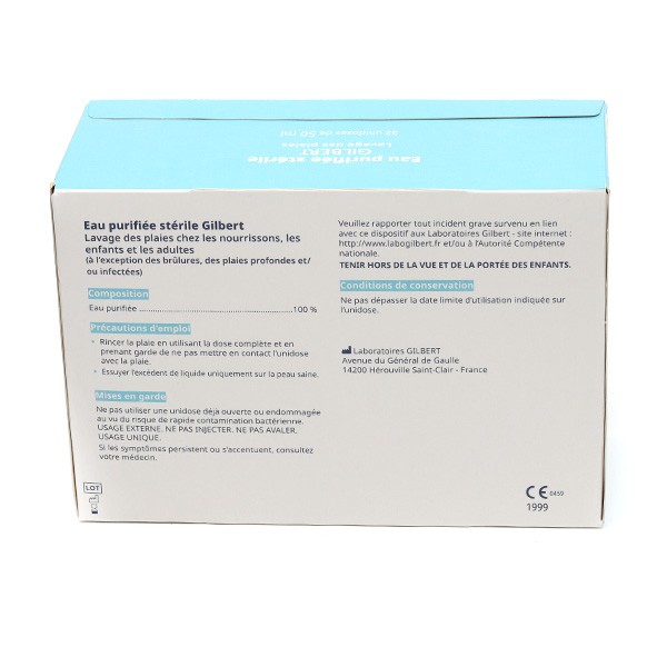 Gilbert Eau purifiée stérile unidoses