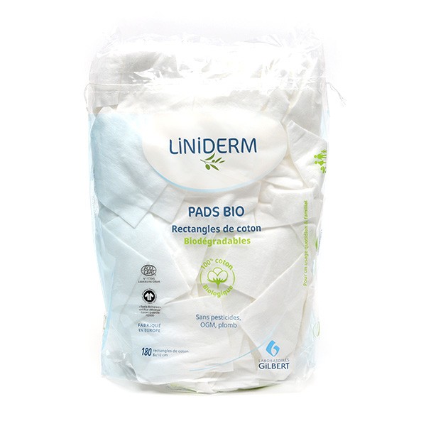 Gilbert Liniderm Pads Bio rectangles de coton biodégradables - Toilette bébé