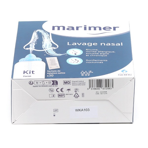Kit pour irrigation nasale, 30 Sachets de Sel + Flacon Lavage de