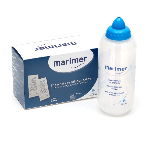 Marimer kit de lavage nasal + sachets solution saline - Rhume, rhinite