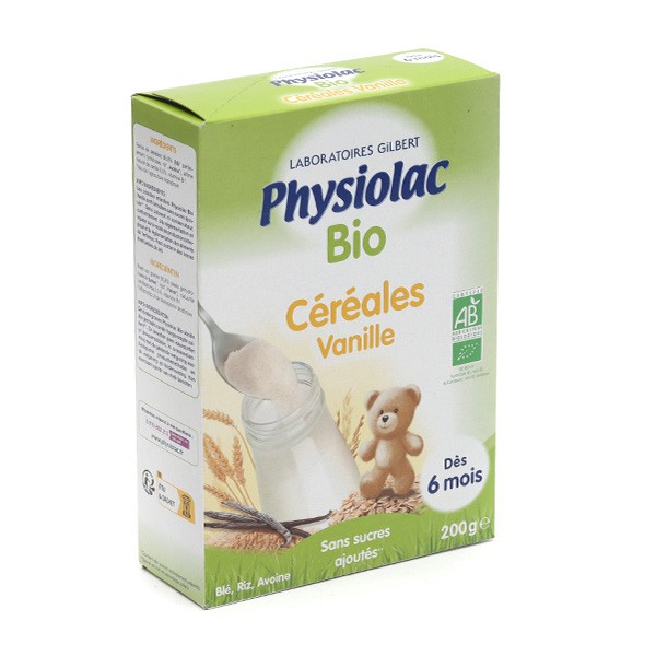 Physiolac Bio Céréales Vanille - Sans sucres ajoutés - Dès 6 mois