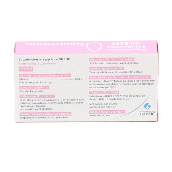 Suppositoire glycérine nourrisson Gilbert