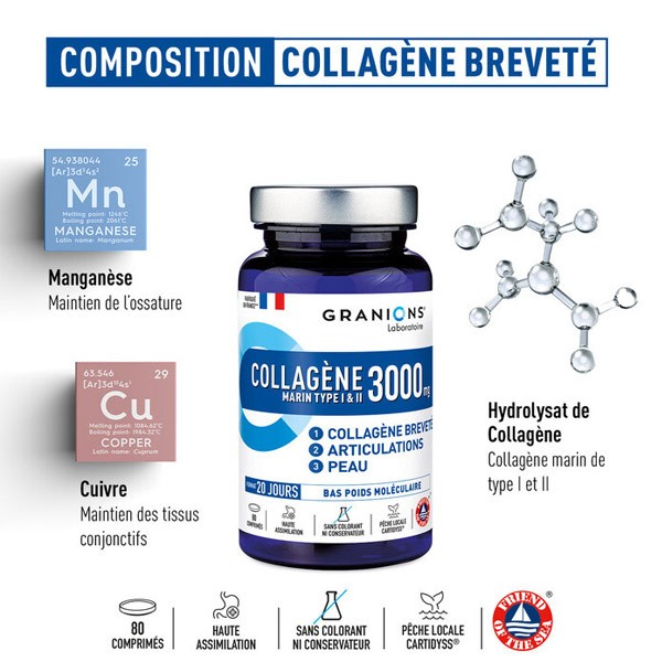 Granions collagène marin 3000 mg comprimés