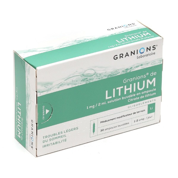 Granions de lithium 1 mg/2 ml ampoules