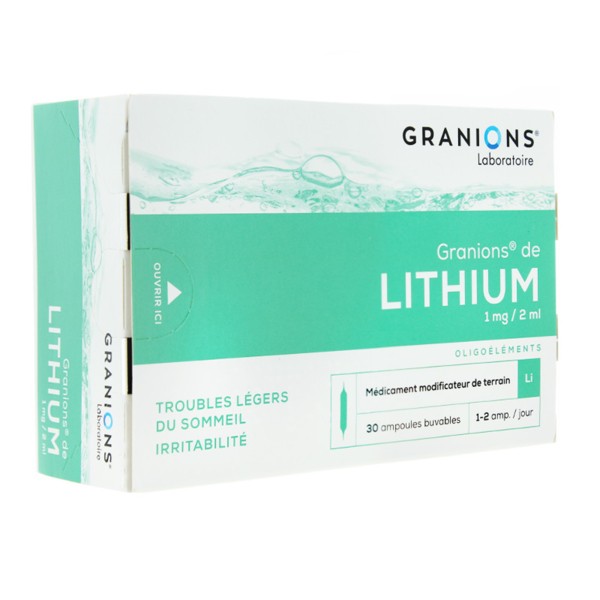 Granions de lithium 1 mg/2 ml ampoules