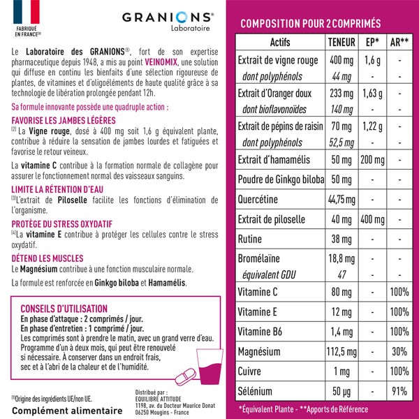 Granions Veinomix comprimés