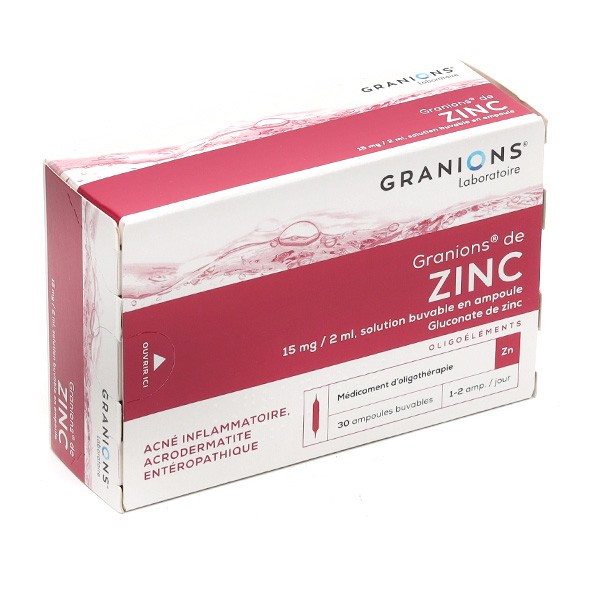 Granions de zinc ampoule Acné inflammatoire Peau saine