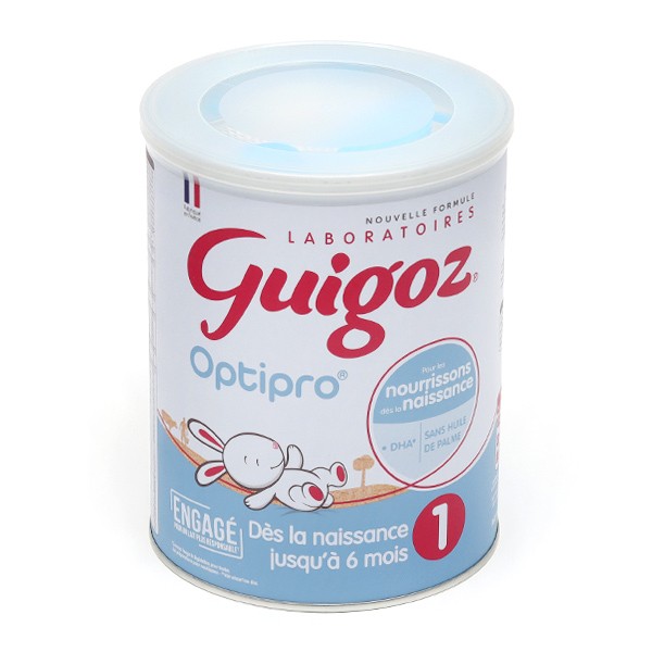 Lait 1er âge Optipro poudre dès la naissance, Guigoz (2 x 600 g)