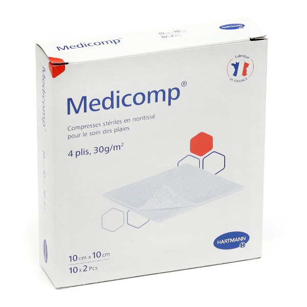 Medicomp compresse en non tissé 10 cm x 10 cm