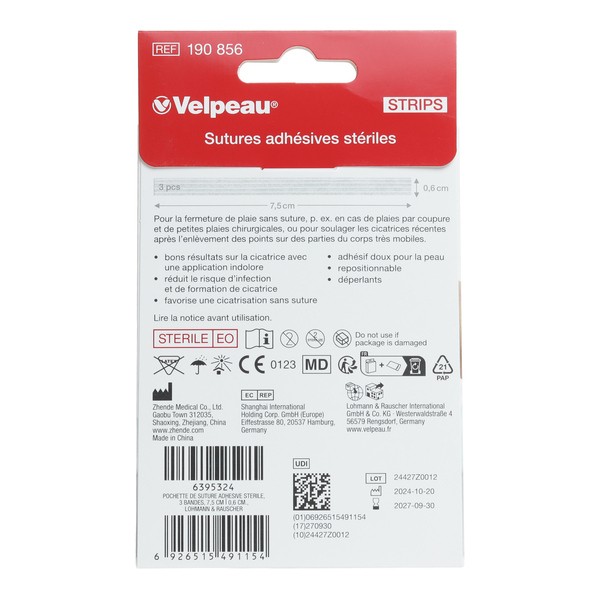 Velpeau Strips Suture adhésive stérile