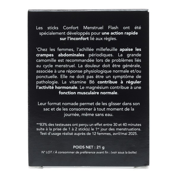 Nat et Form Confort menstruel Flash Règles douloureuses sticks