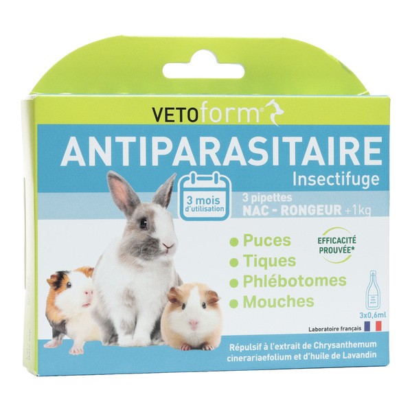 Vetoform Antiparasitaire Nac Rongeur pipettes