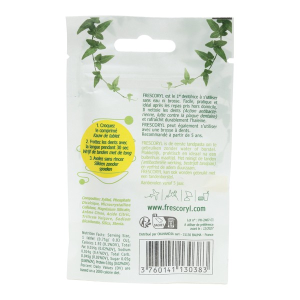 Frescoryl Nature Dentifrice à croquer citron comprimés