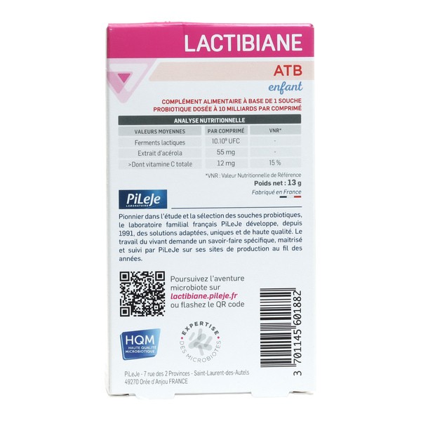 Pileje Lactibiane ATB enfant comprimés à croquer