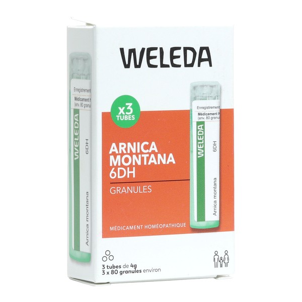 Weleda Arnica montana 6DH granules homéopathiques pack de 3