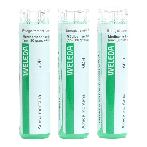 Weleda Arnica montana 6DH granules homéopathiques pack de 3