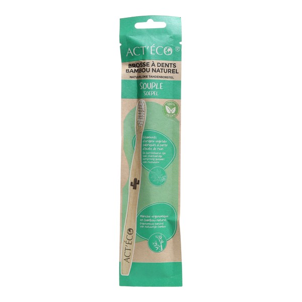 Brosse à dents Souple bambou naturel Act Eco