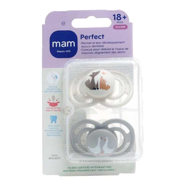 MAM Perfect Sucette silicone anatomique 18 mois et +