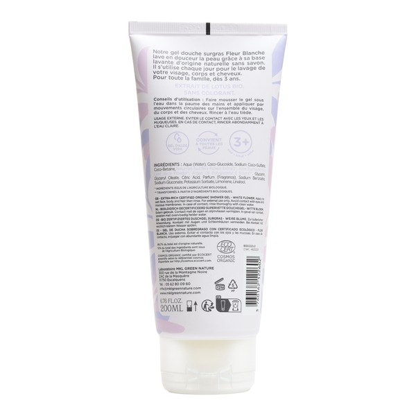 MKL Gel douche surgras Fleur blanche Bio