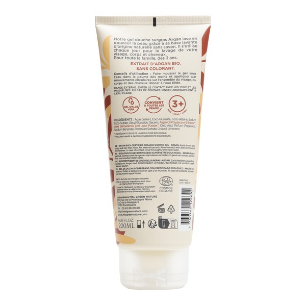 MKL gel douche surgras Argan bio