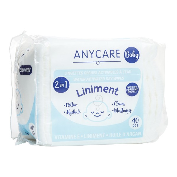 Lingettes sèches bébé au liniment Anycare Baby