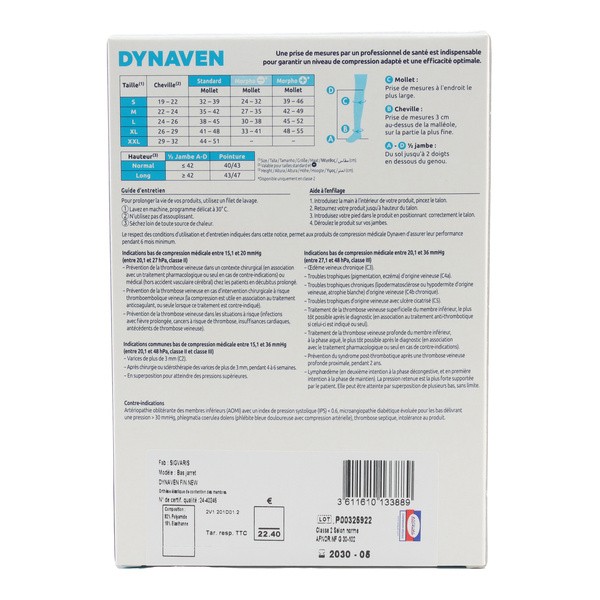 Sigvaris Dynaven Chaussettes de contention Pieds ouverts Homme classe 2