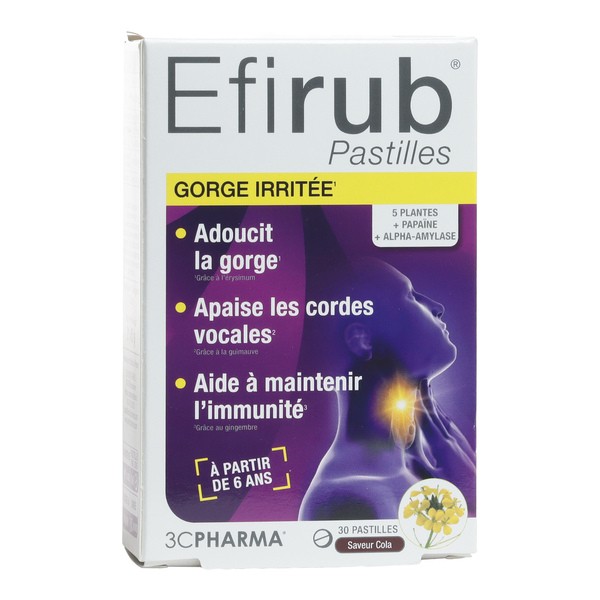 Les 3 chênes Efirub Gorge irritée pastilles