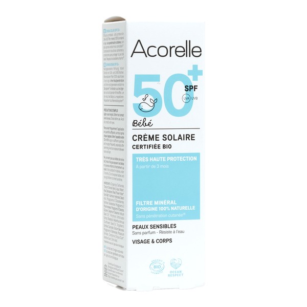 Acorelle Crème solaire bébé SPF 50+ Bio